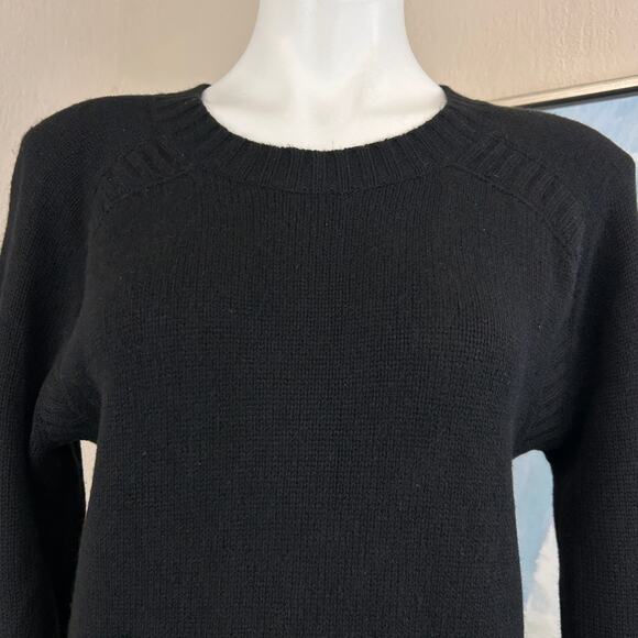 J Crew Cashmere Sweater  Tunic length Black Size med - Picture 2 of 7